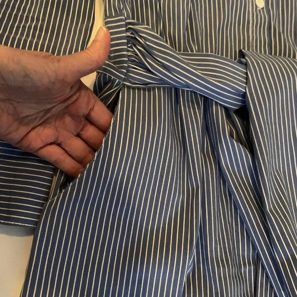 Joseph Ribkoff Woman’s Size 8 Blue & White Striped Button Down With Tie - Picture 7 of 12